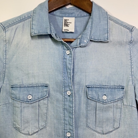 H&M - Lightweight Denim Button Up Dress Size 2 - Picture 6 of 8
